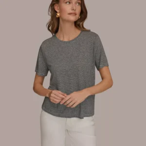 Women's Linen Jersey Striped Tee