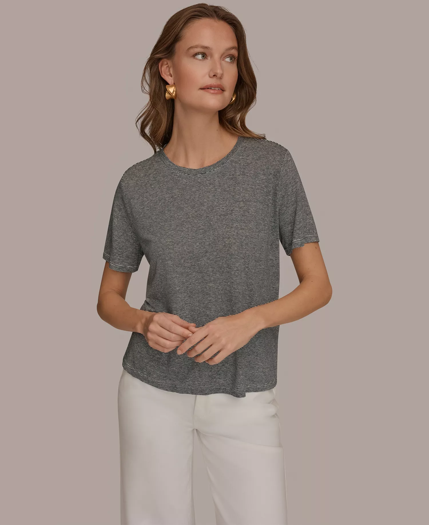 mni-58e89b2f589ca55c6551e05dd1ce09ff Women's Linen Jersey Striped Tee