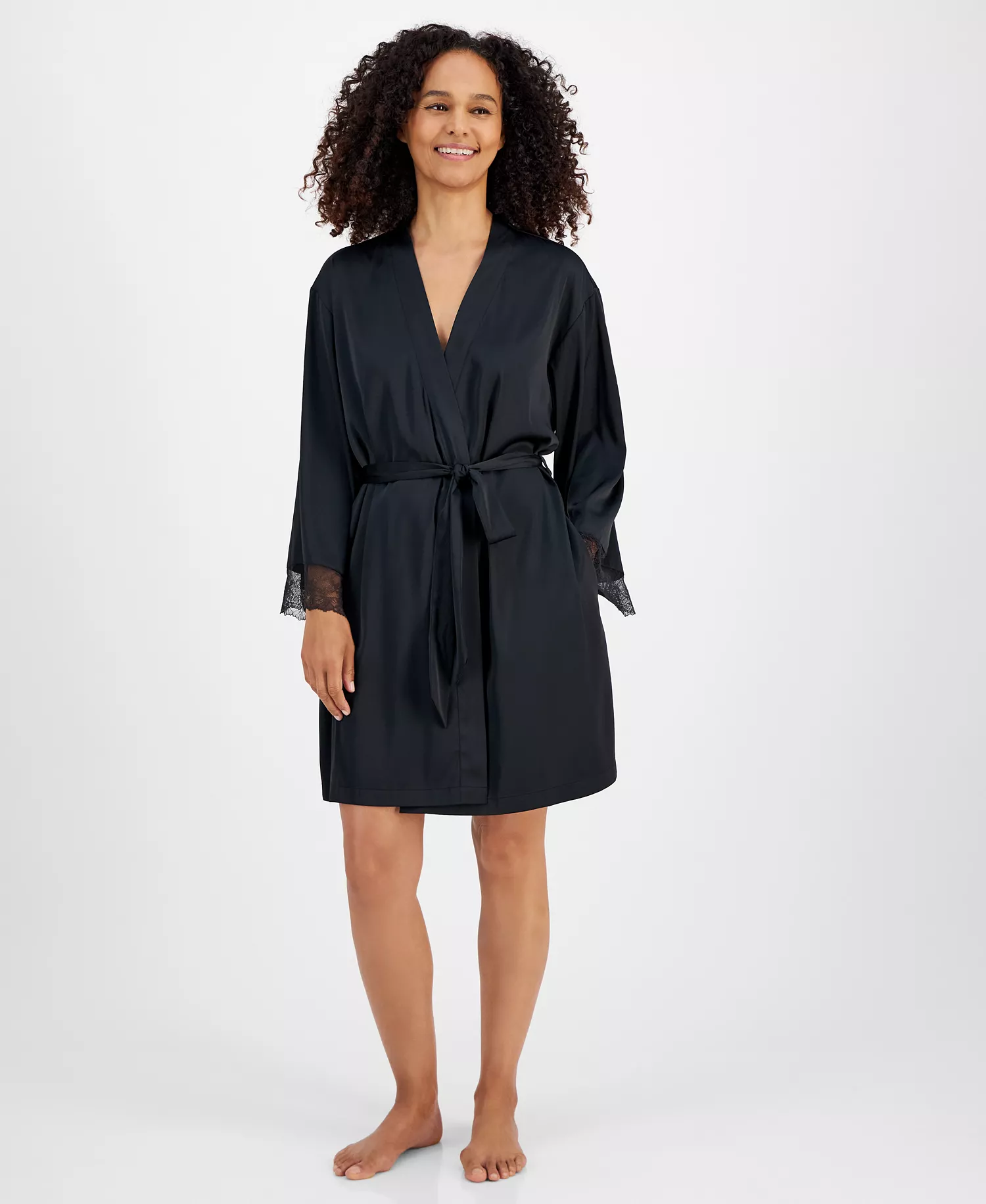 mni-590248c50e31feb641a46487188a4dda Women's Lace-Trim Stretch Satin Robe, Created for Macy's