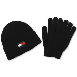 Men's Embroidered Logo Beanie & Gloves Set