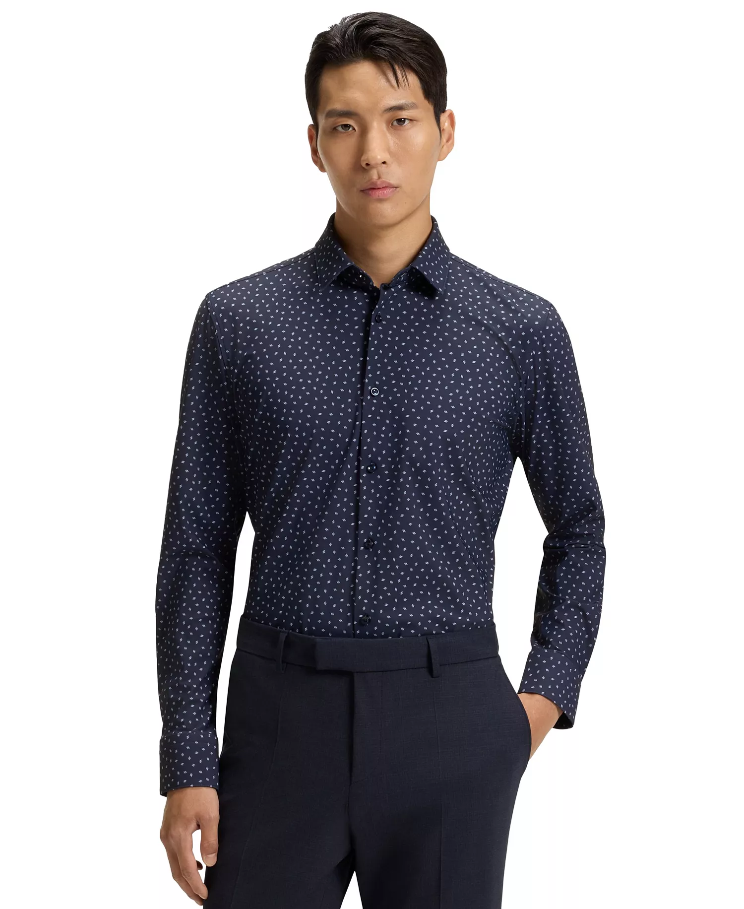 mni-5a23ccd71eab8ae585552f333409d42b Men's Slim-Fit Performance Jersey Dress Shirt