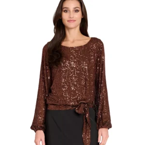 Women's Long Sleeve Sequin Top
