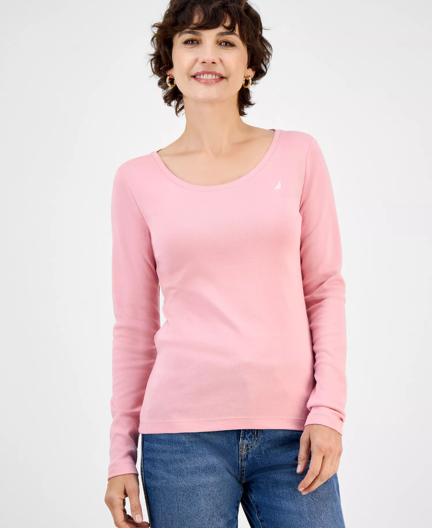 mni-5c178e67ab9a8b4650806d8e653cb625 Jeans Women's Cotton Scoop-Neck Long-Sleeve T-shirt, Online Only — изображение 8