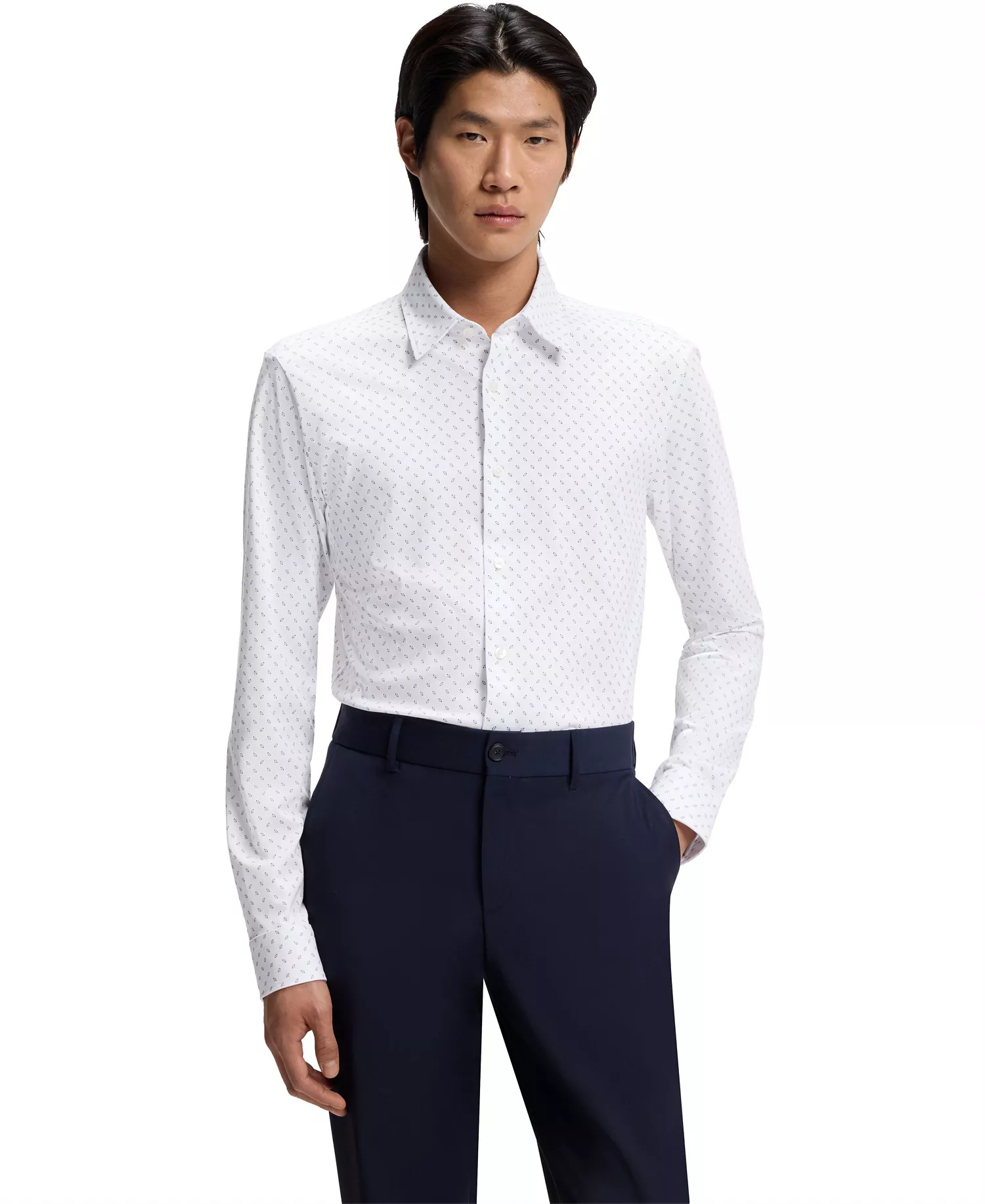 mni-5c705f63c016f1a7ef64a23b933fcdb1 Men's Printed Cotton Blend Slim-Fit Dress Shirt — изображение 3