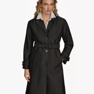 Women's Single-Breasted Belted Trench Coat