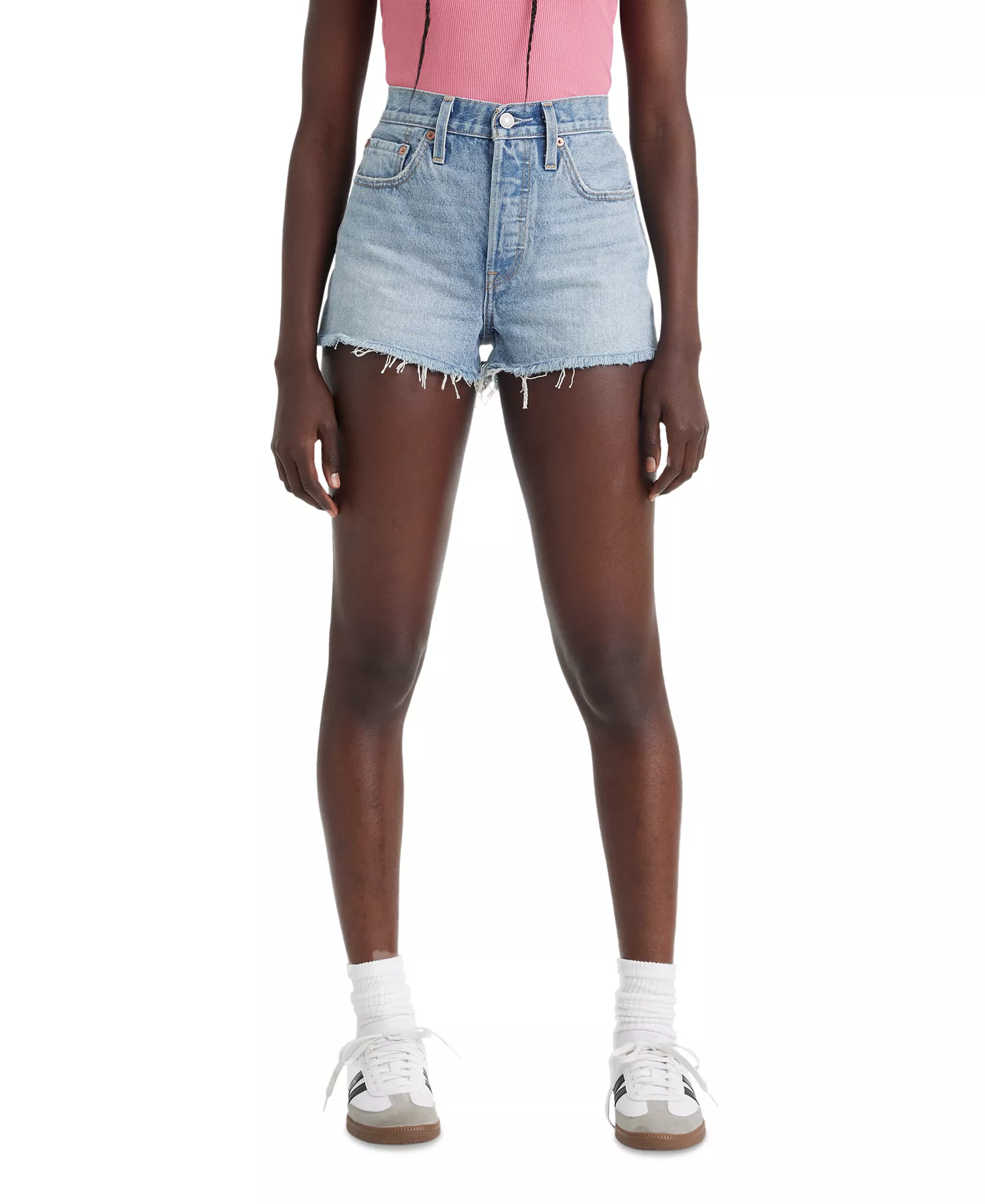 mni-5cd7a5037b3817a39d3aa8349003f4c3 Women's 501 Button Fly Cotton High-Rise Denim Shorts — изображение 4