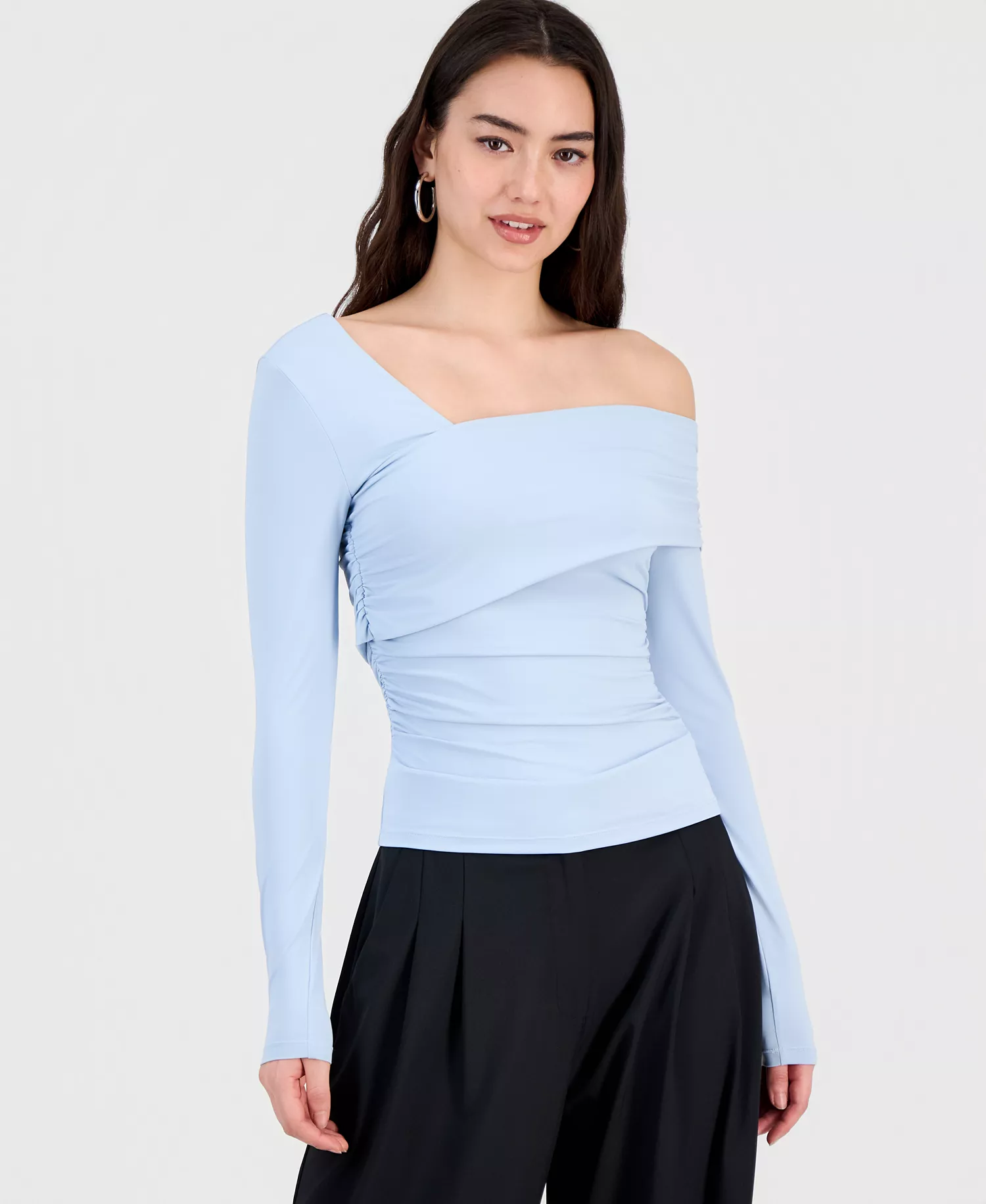 mni-5d00a81014ba022b17fc69e007b8666d Women's Asymmetric Long-Sleeve Top, Macy's Exclusive — изображение 3
