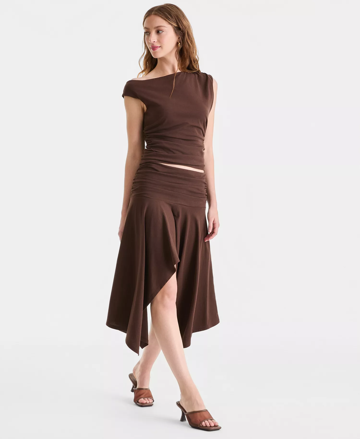 mni-5dbc0aceceb1a58bca1d664a027a57f2 Women's Ruched Asymmetrical Skirt, Macy's Exclusive — изображение 3