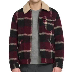 Men's Plaid Full-Zip Depot Jacket with Fleece Collar