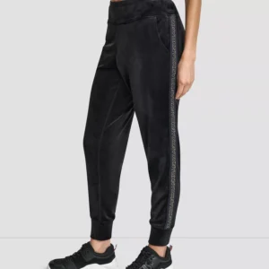 Women's Super Soft Velour Cuffed Metallic Logo Joggers