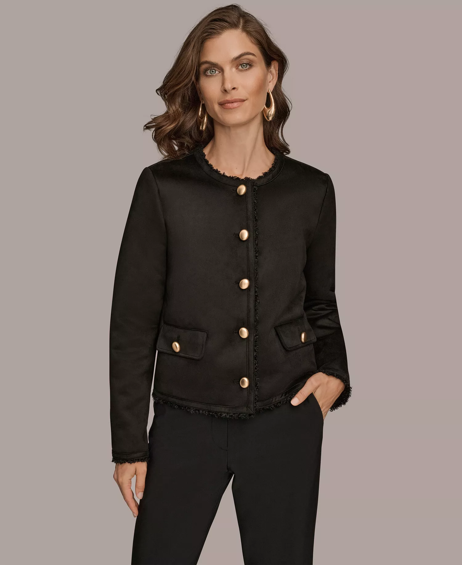 mni-60734089cc11be2c5c198fc8e26b2f9d Women's Button Front Boxy Coat