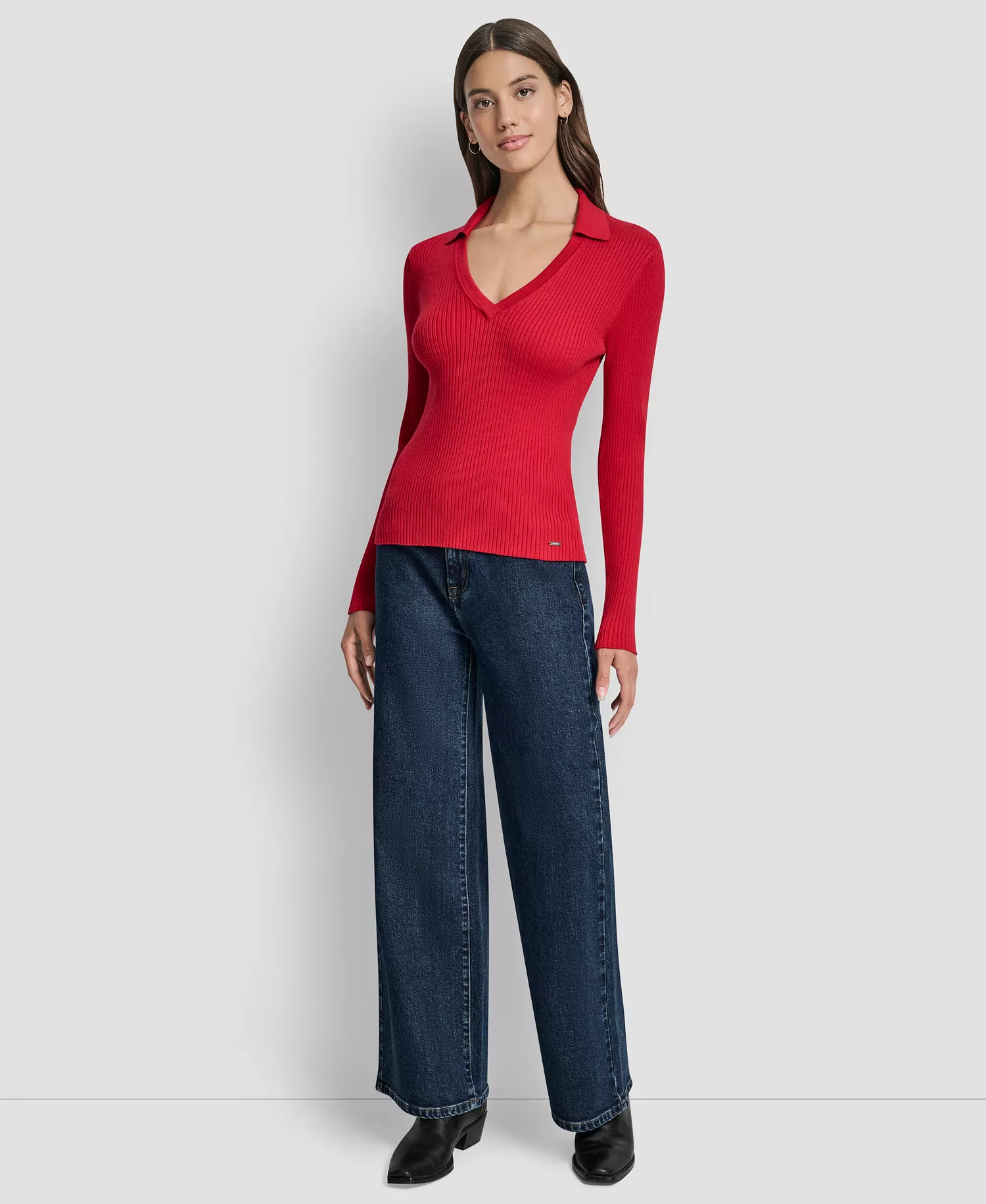 mni-609d443bc8ff1a8da704abc7d59eb63e Women's Ribbed Long Sleeve Sweater — изображение 3