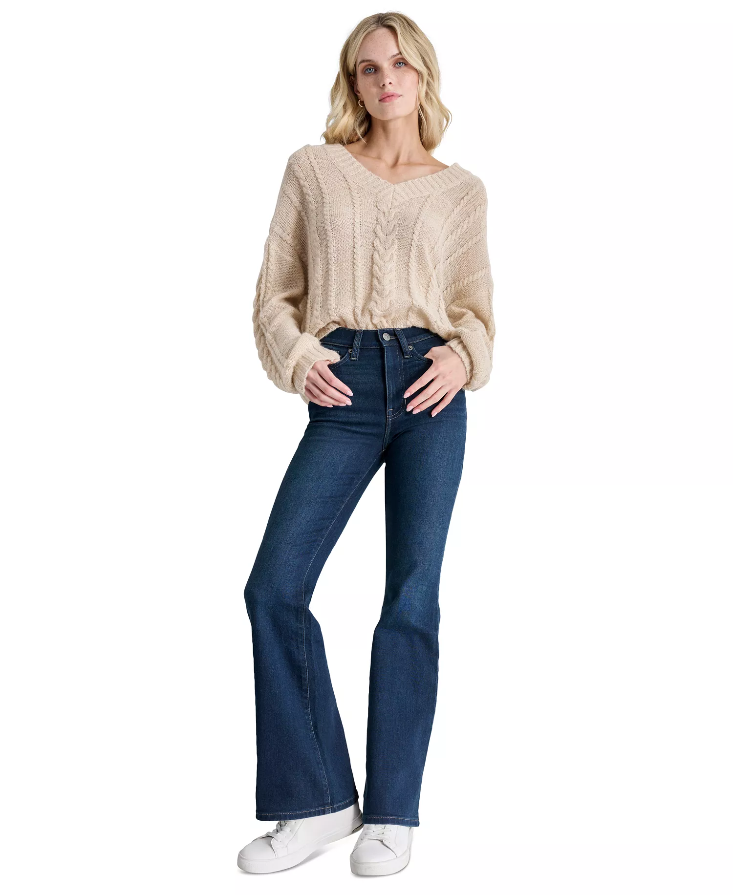 mni-60b9706ebc12fabb023c426082fb6ed3 Petite Williamsburg High-Rise Flare-Leg Jeans