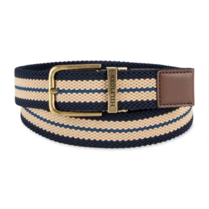 Men's Two-In-One Reversible Striped Stretch Cord Belt