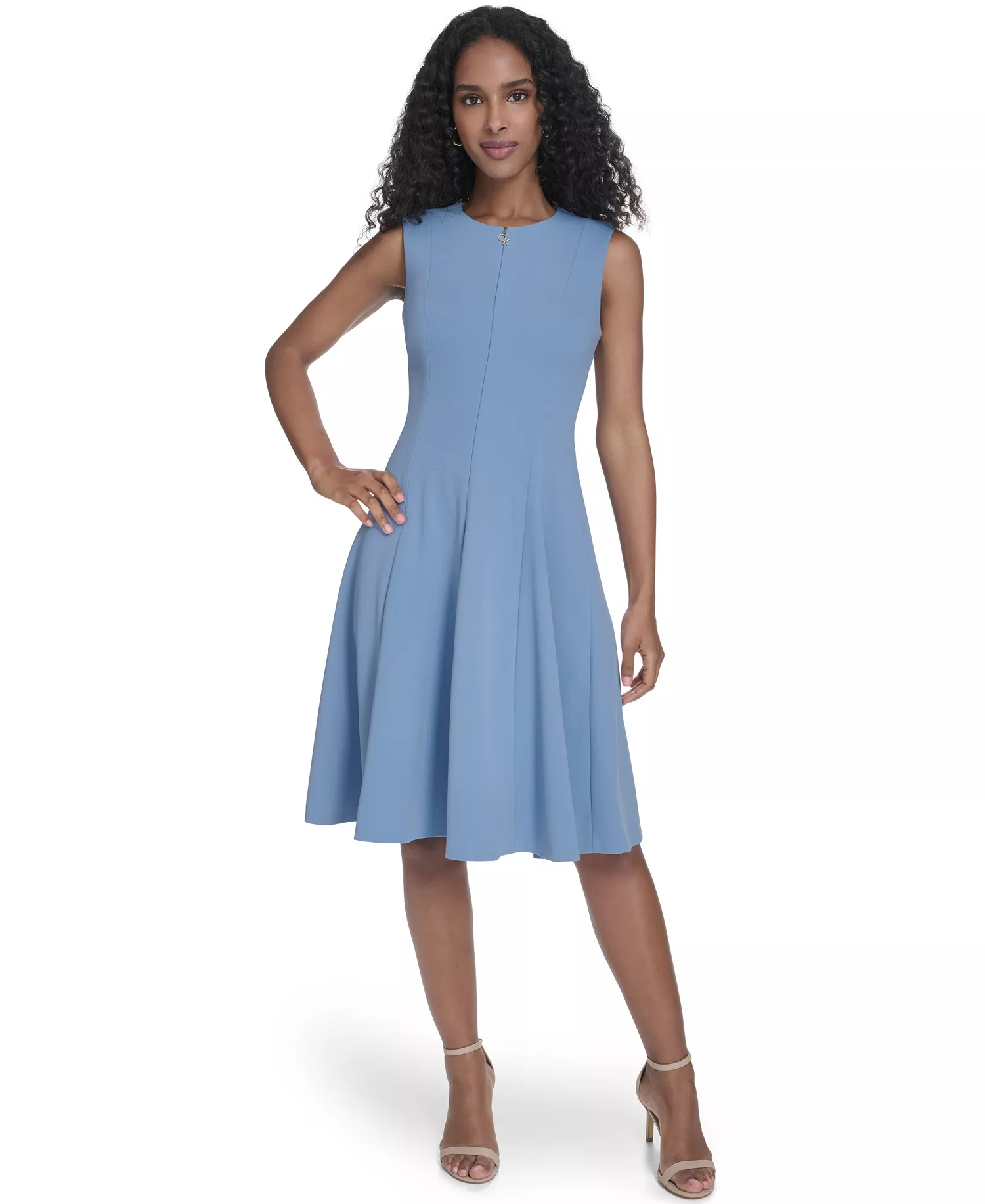 mni-62e06f24e961446dee11305346e165f6 Women's Crepe Fit & Flare Dress