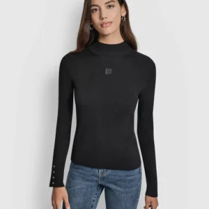 Women's Rib Long Sleeve Slim Fit Sweater