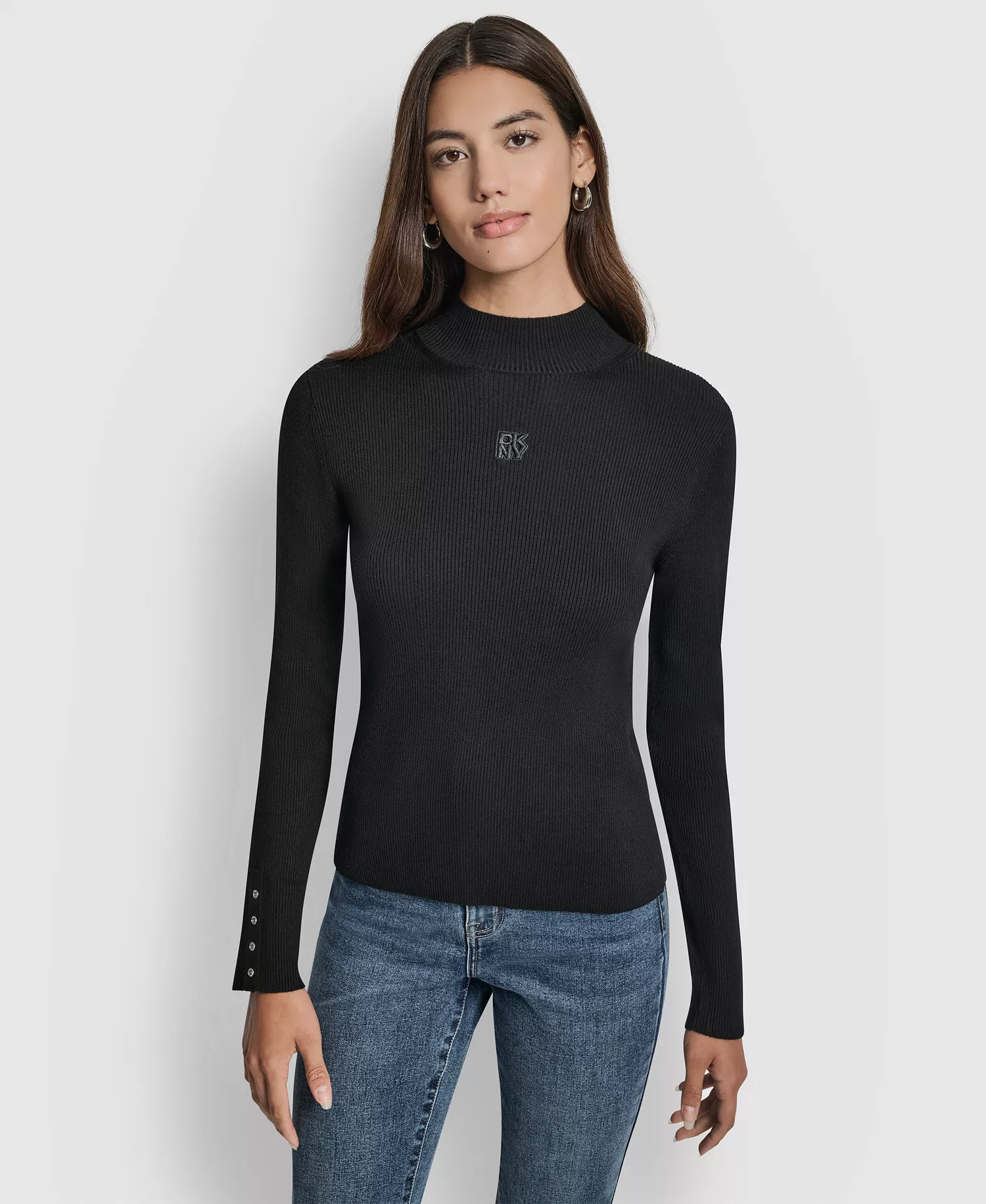 mni-6381cea80bebd4d187b265b2f822abf4 Women's Rib Long Sleeve Slim Fit Sweater
