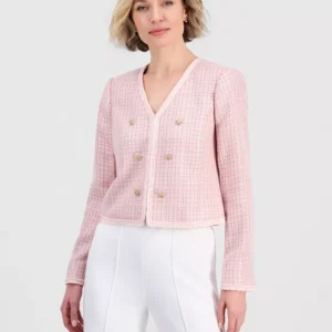 Women's V-Neck Boucle-Knit Jacket