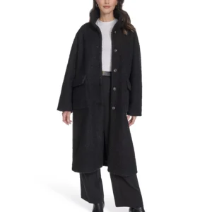 Women's Regular Boucle Stand Collar Car Coat