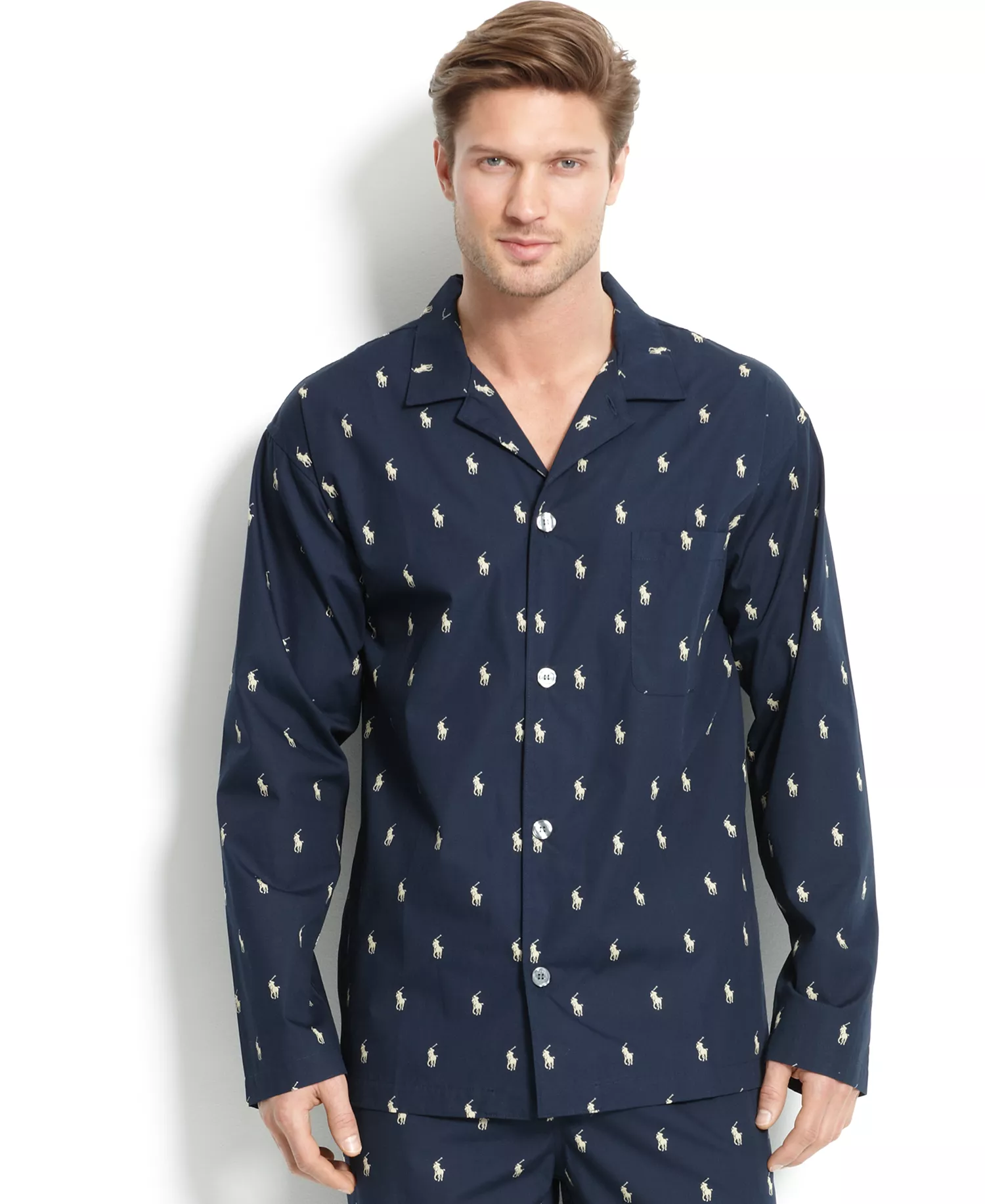mni-64dfcfa5cce1f5171b2a07c369b5a270 Men's All Over Polo Player Pajama Shirt