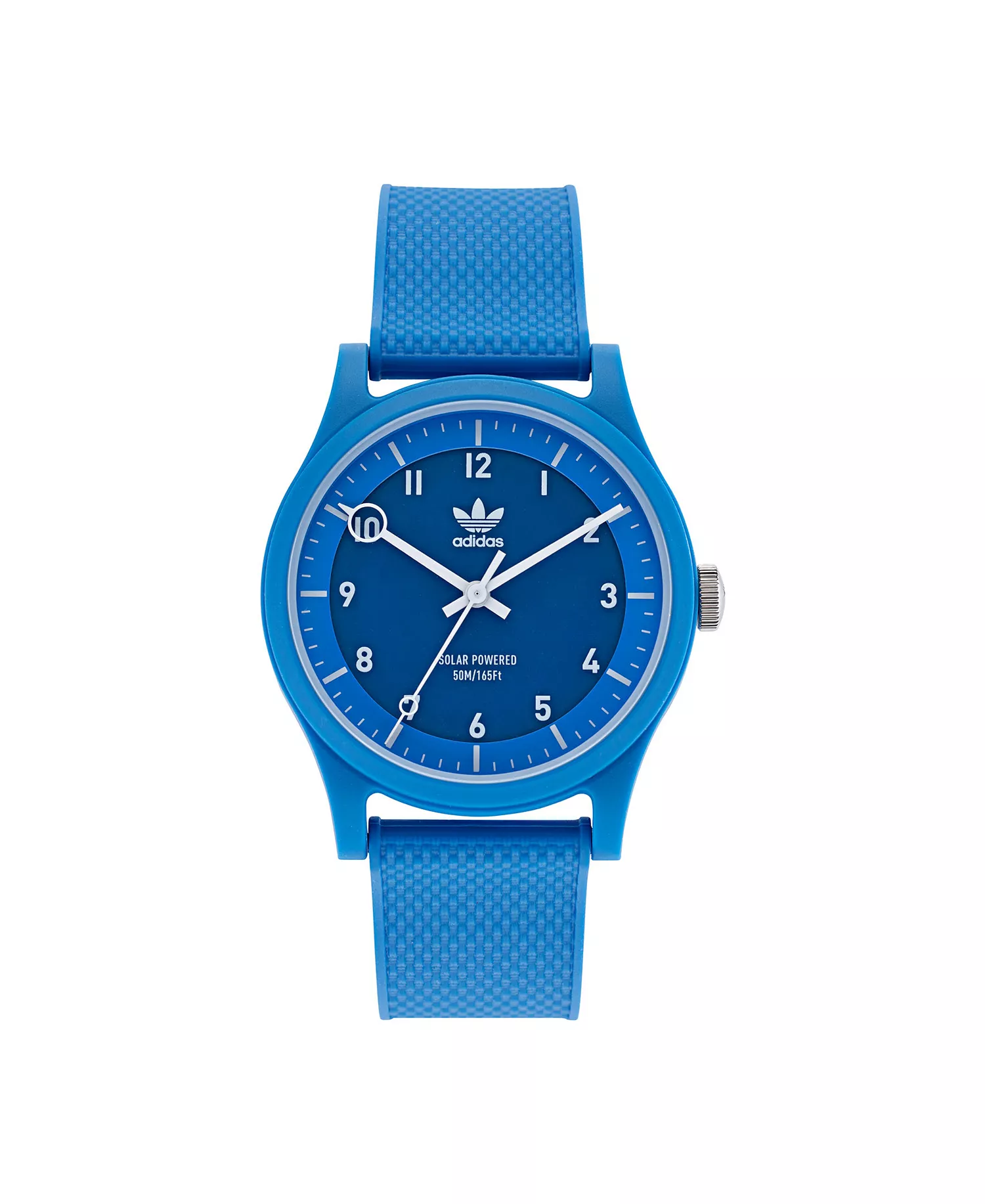 mni-65329399245301b4678438784c6fb75e Unisex Solar Project One Blue Resin Strap Watch 39mm