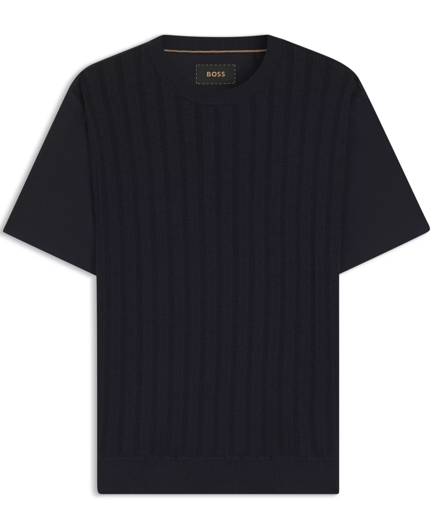 mni-65863f07c48e77606810036cb9dc5d4b Men's Cotton-Silk Cable-Knit Front Panel T-Shirt — изображение 3