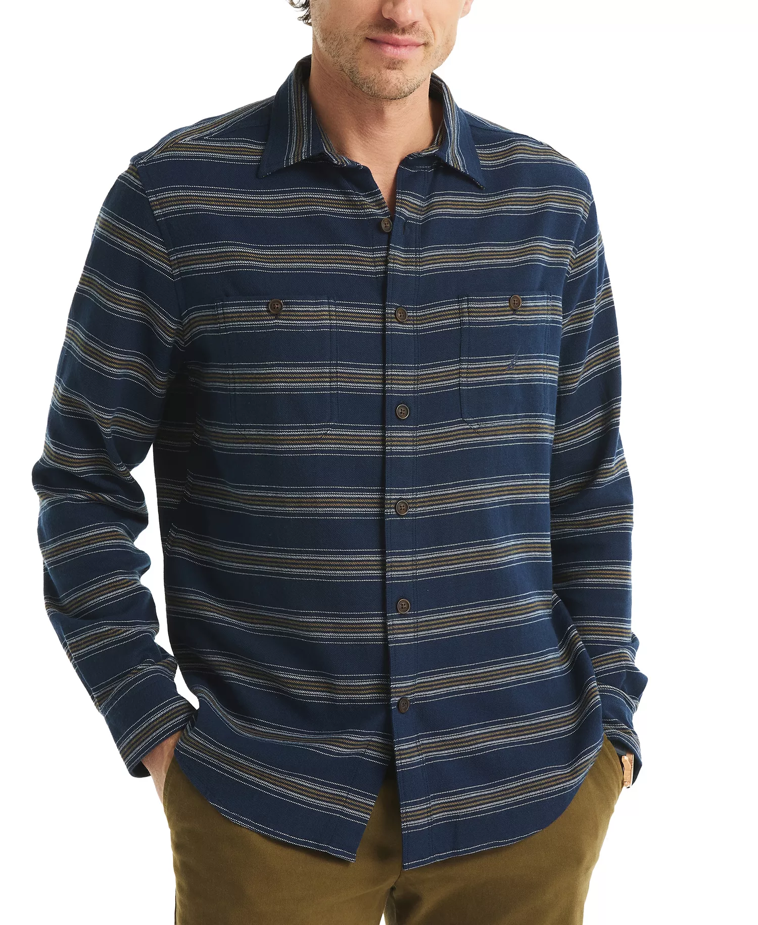 mni-669abf22fd308f60cd54d574e24abd3b Men's Plaid Straight Collar Shirt