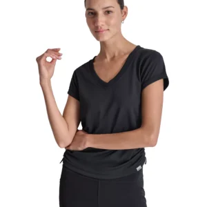 Women's Ruched Side Seams V-Neck Tech T-Shirt