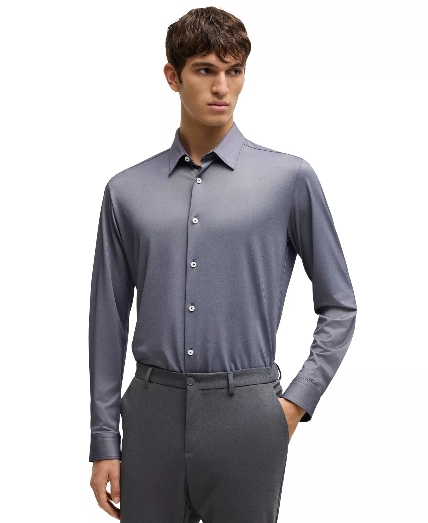 mni-680cebd3b366a13aceba8ece7b85cbe8 Men's Slim-Fit Performance-Stretch Shirt