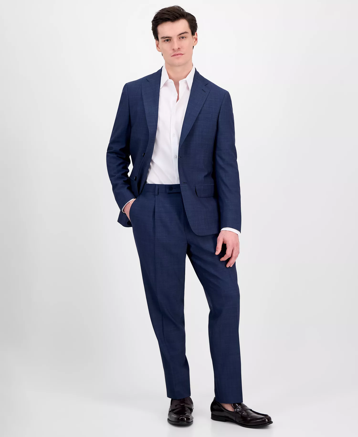 mni-685784a05cddc72043699f2806fd6288 Men's Slim-Fit Italian Wool Solid Suit — изображение 4