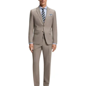 Men's 2-Piece Micro-Patterned Stretch Cloth Slim-Fit Suit