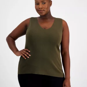 Plus Size V-Neck Sleeveless Tank Top