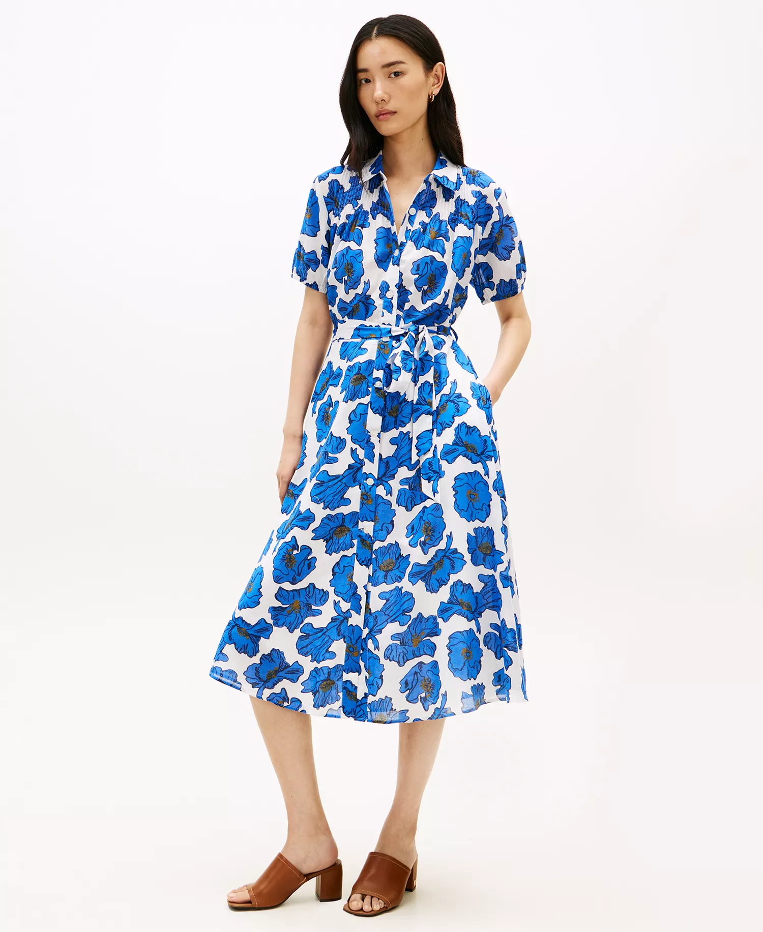 mni-6984809a1b5bc5254ff57a7cf71553d5 Women's Pin Tuck Cambric Collared Dress
