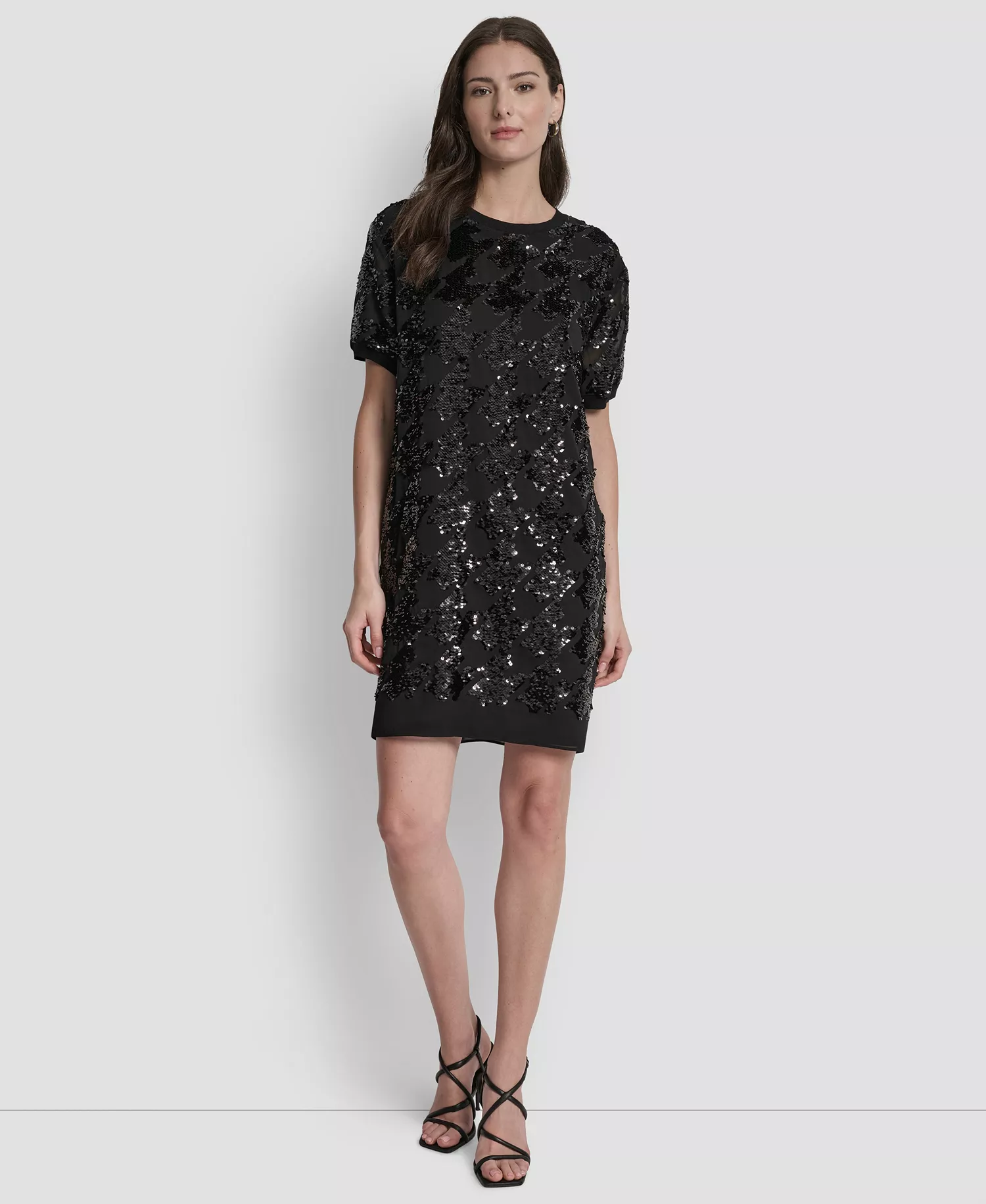 mni-6a2ea5c69ae44626212b48d2862f38dc Women's Short Sleeve Sequin Tunic Dress