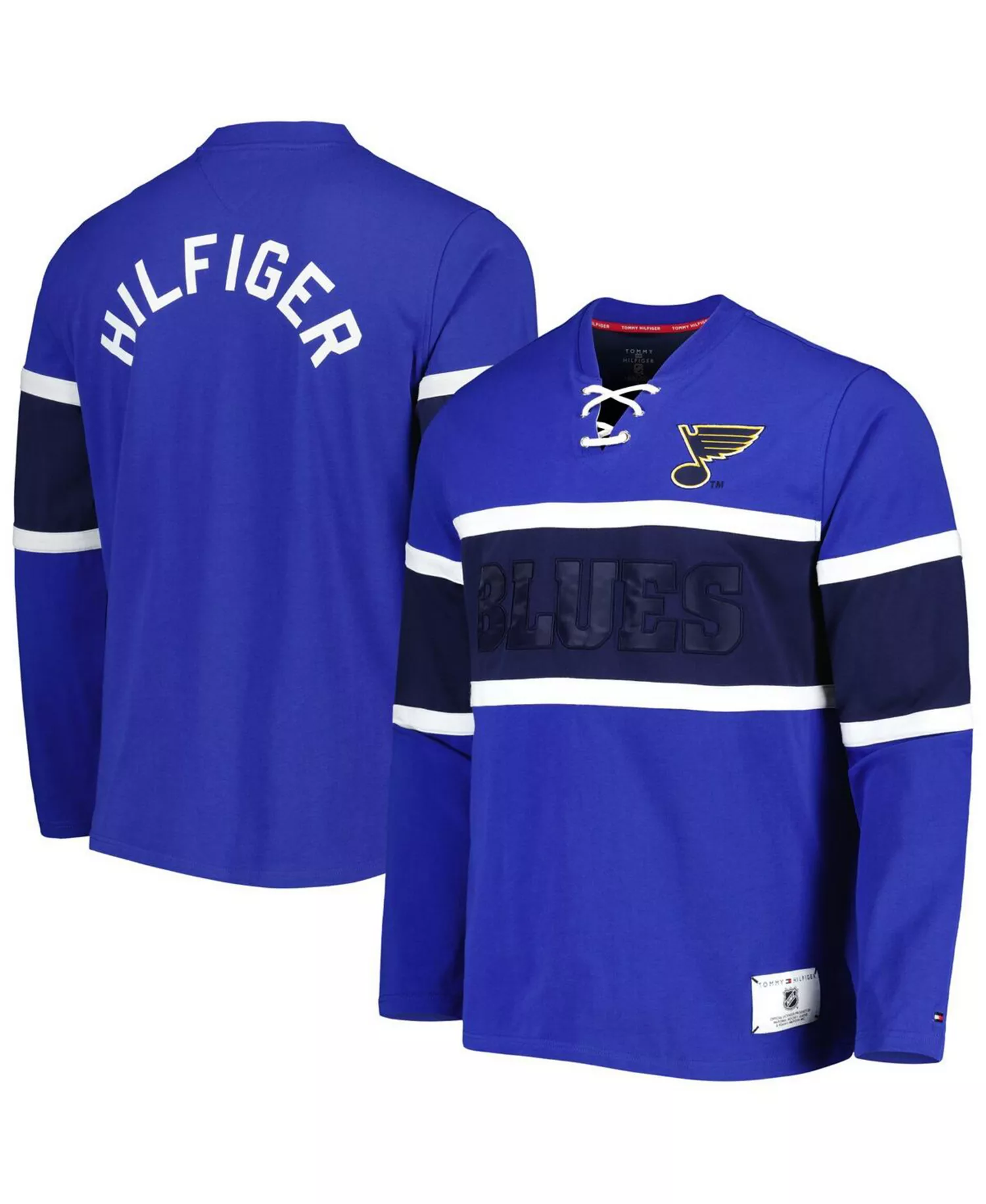 mni-6b29b6bb03ffeebdc63260588f2257cb Men's Blue St. Louis Blues Walter Lace-Up Long Sleeve Top
