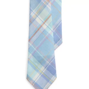 Men's Vintage-Inspired Plaid Linen Tie