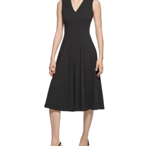 Women's Sleeveless V-Neck Midi Dress