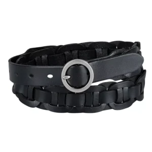 Women's Woven Leather Linked Casual Belt