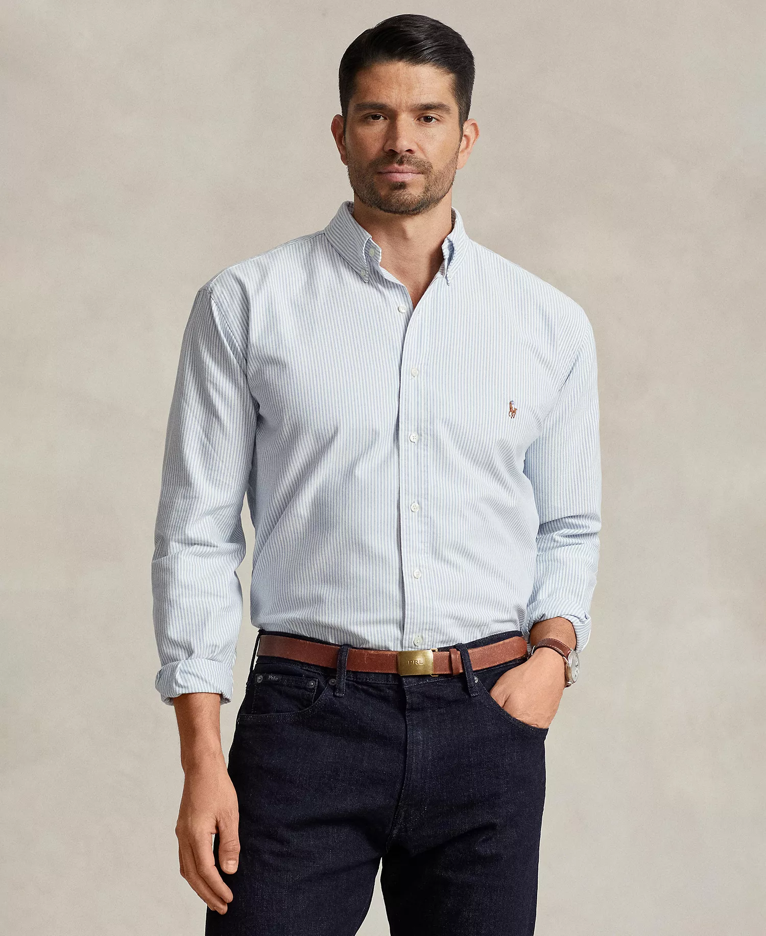 mni-6d182f58c62fe1a106ae1d8e19473ddf Men's Big & Tall Cotton Oxford Shirt — изображение 3