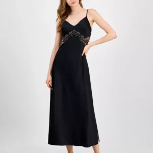 I.N.C International Concepts Women's Lace-Trim Satin Nightgown, Macy's Exclusive