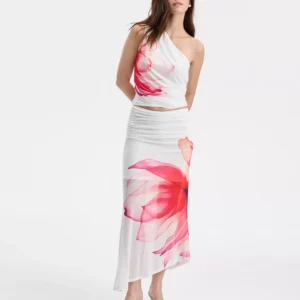 Women's Asymmetrical Floral-Print Midi Skirt, Macy's Exclusive