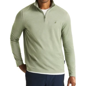 Men's Striped Quarter-Zip Sweatshirt
