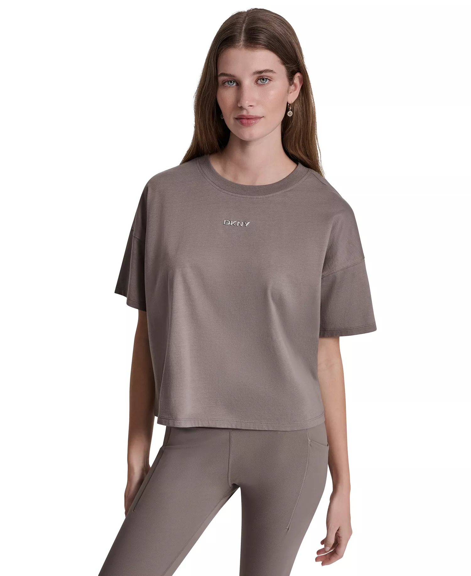 mni-6fb8143813bf0100a8978bb01c6eb42a Women's Metallic Bubble Logo Drop Shoulder Pull-On T-Shirt — изображение 4