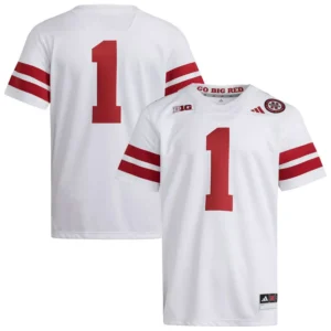 Men's 1 White Nebraska Huskers Premier Jersey