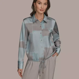 Women's Long-Sleeve Drawstring Top