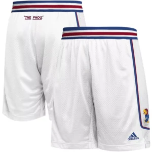 Men's White Kansas Jayhawks Swingman Replica Basketball Shorts