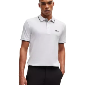 Men's Contrast Logo Cotton-Blend Polo Shirt