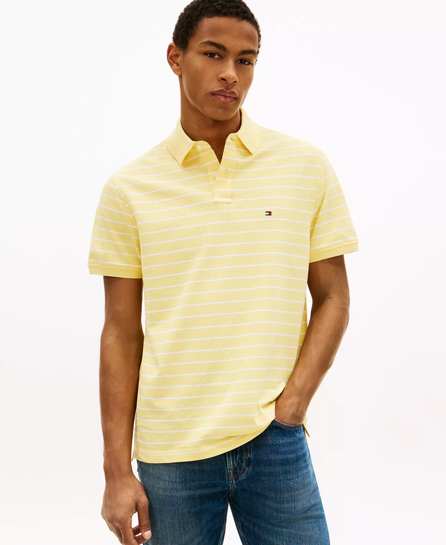 mni-728fbef903e09b11da603bea69eeb62e Men's Cotton Classic Fit 1985 Striped Polo Shirts — изображение 3