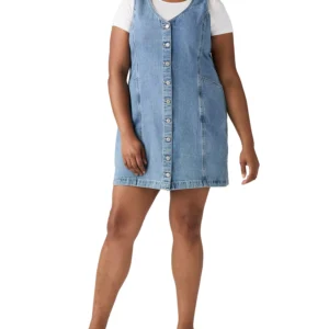 Plus Size Vianna Cotton V-Neck Vest Dress