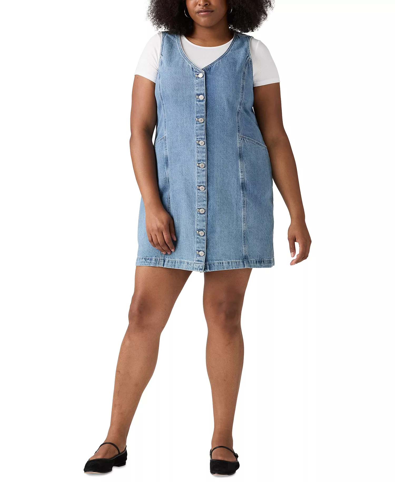 mni-731a60301fb92020c8bb9650b2530908 Plus Size Vianna Cotton V-Neck Vest Dress